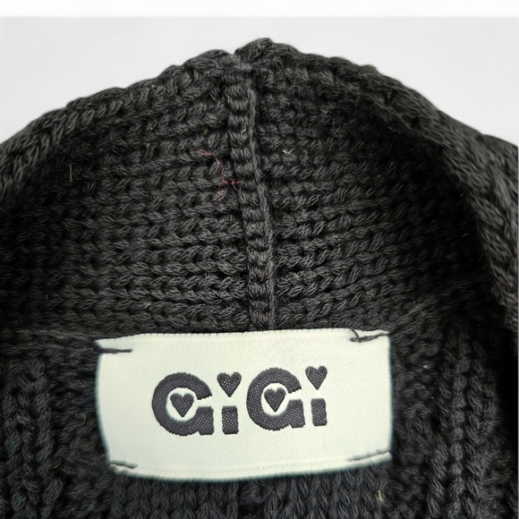 GiGi Black Cable Knit Daisy Cardigan - Boho Romantic Charm, Size S - Picture 4 of 5